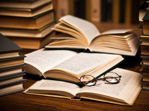 Stock photo of a stack of books